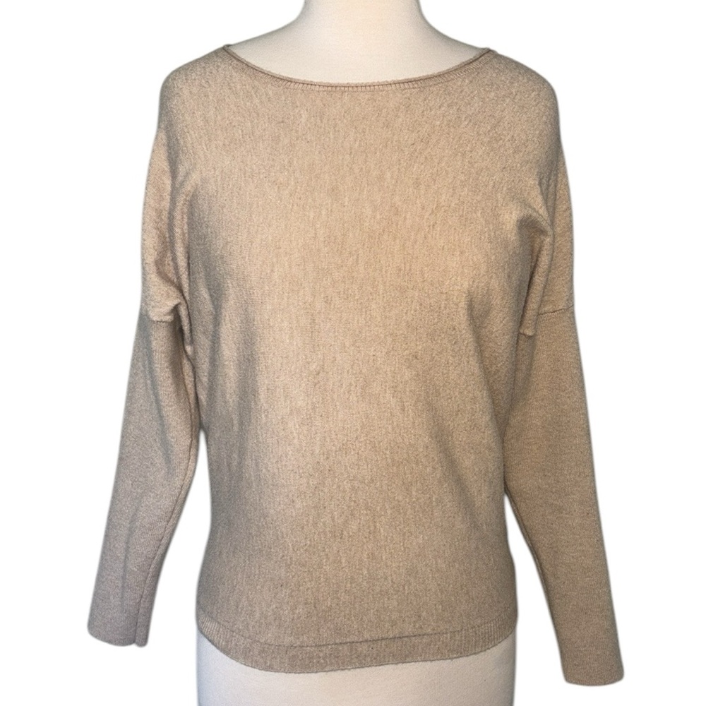 CYRUS tan brown wide crew neck sweater with women’s size medium